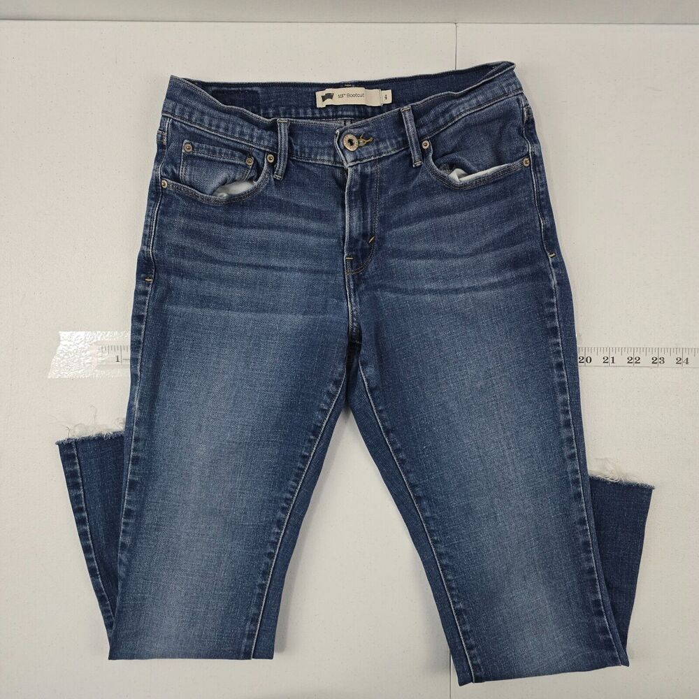 Levi's 515‎ bootcut jeans 4M 27x32 blue denim womens 4989 medium wash